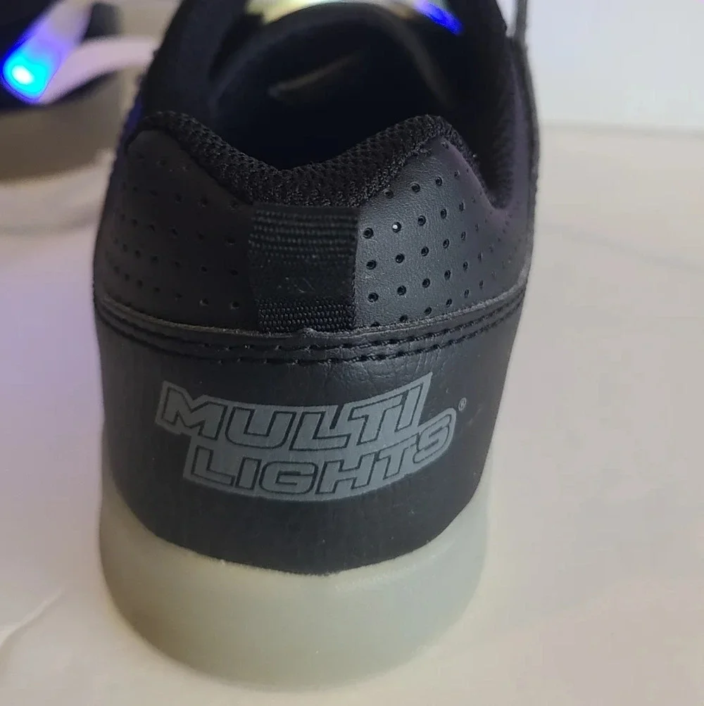 Multi Lights Black Skateboards Shoes Kids Sz.5 led